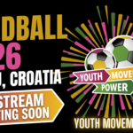 Službeni logotip Youth Movement Power 2026 rukometnog turnira na crnoj pozadini s loptama u bojama turnira i "LIVE" oznakom.