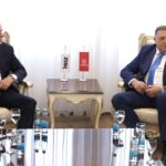 Milorad Dodik i Dragan Čović se rukuju na sastanku u Banjaluci, sjedište SNSD-a.