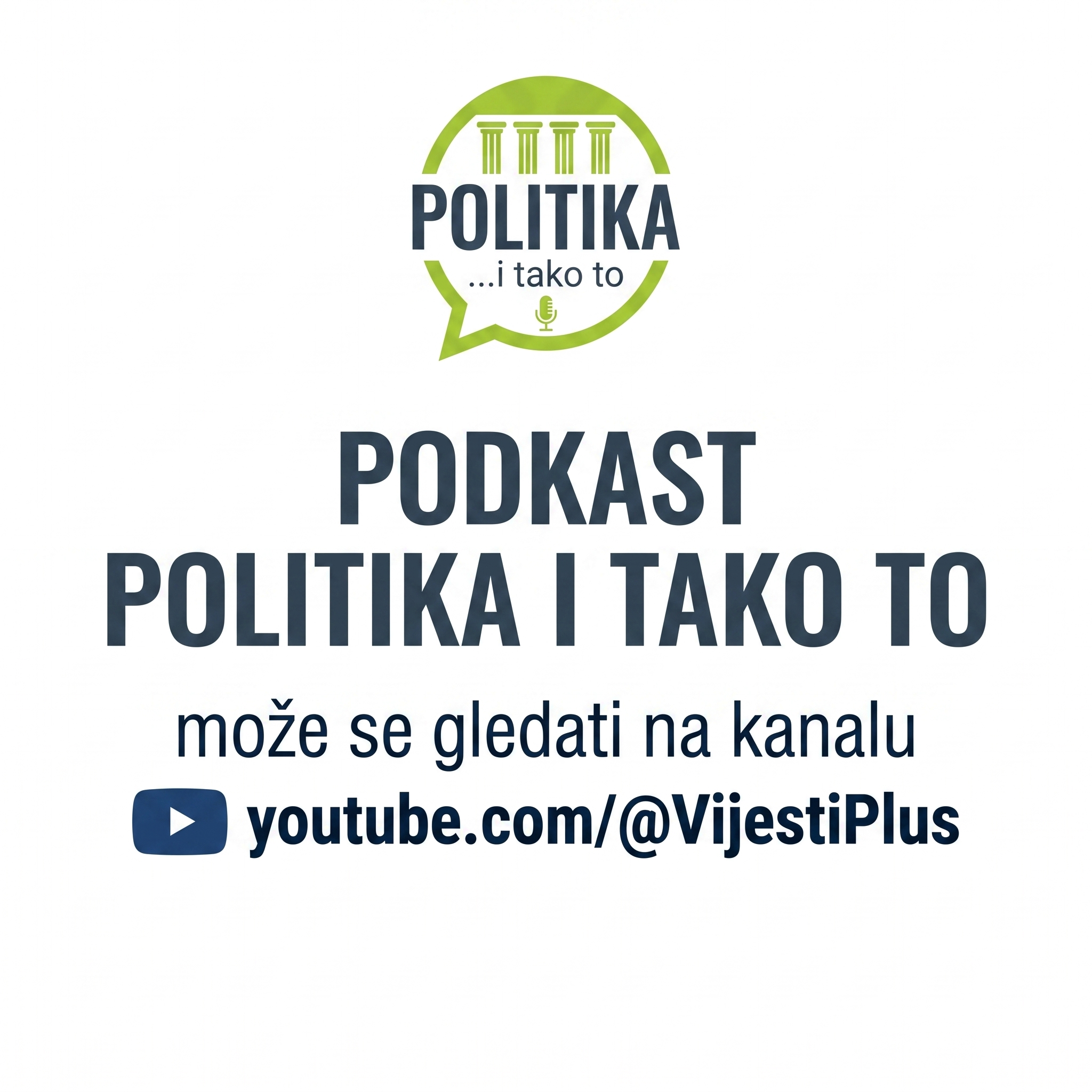 Logotip i najava podkasta Politika i tako to - diskusije o aktuelnim političkim temama.