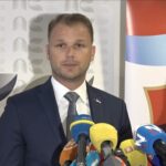 Draško Stanivuković govori na konferenciji za medije poslije sastanka opozicije u Republici Srpskoj