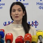 Jelena Trivić na konferenciji za novinare Narodnog fronta u Banjoj Luci.