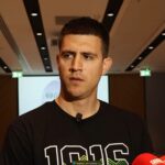 Vanja Marinković kapiten KK Partizan daje intervju u Banjaluci