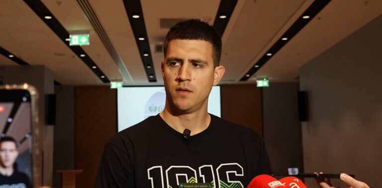 Vanja Marinković kapiten KK Partizan daje intervju u Banjaluci