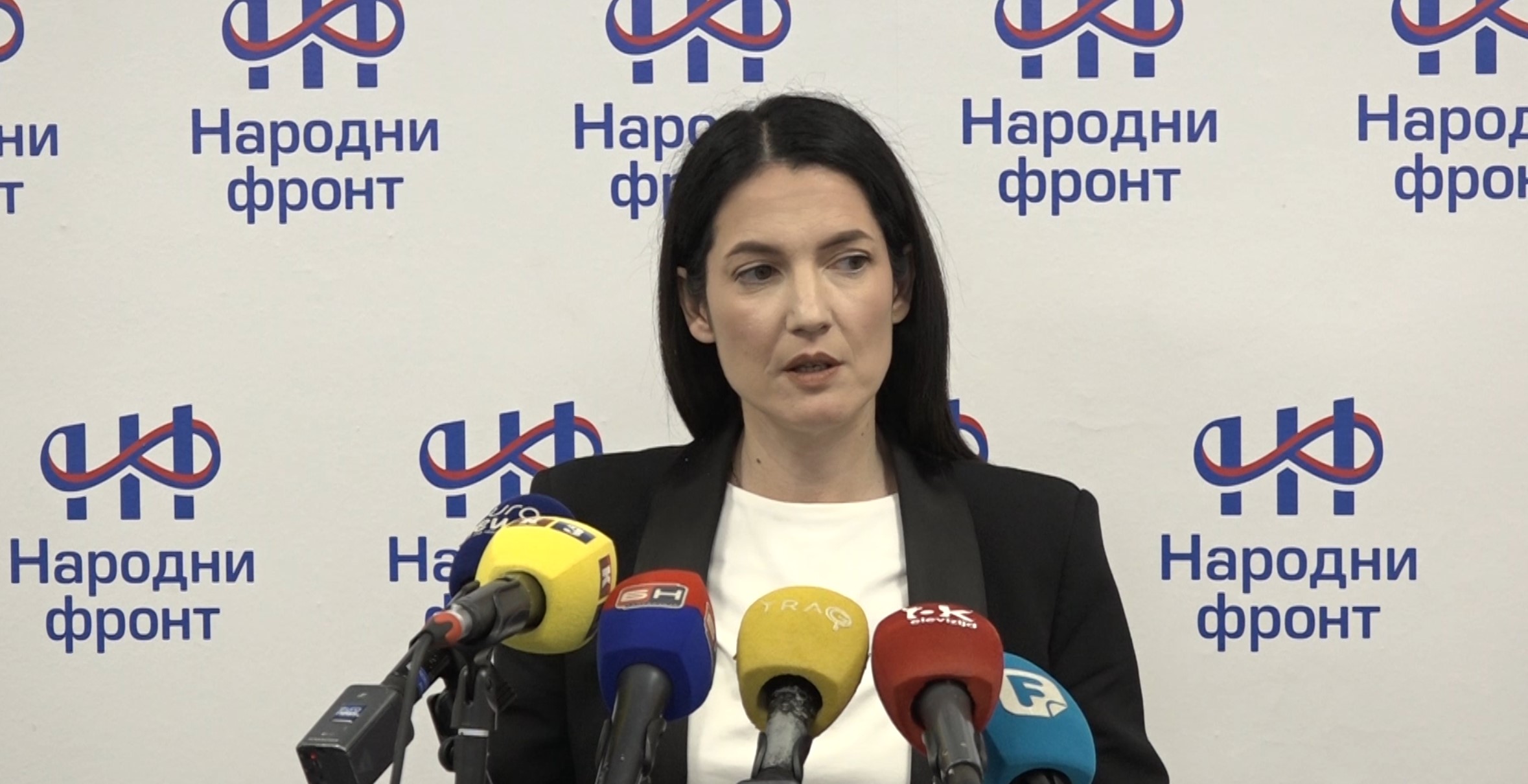 Jelena Trivić na konferenciji za medije Narodnog fronta u Banjaluci