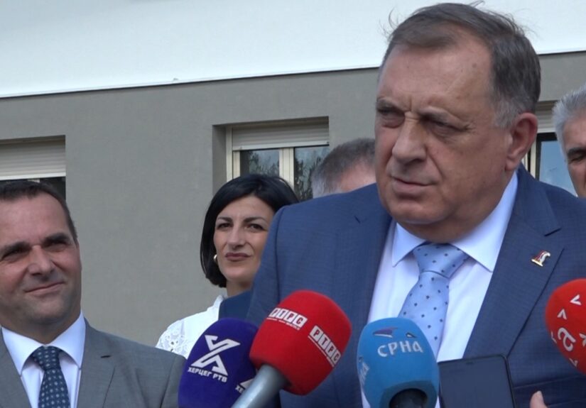 Milorad Dodik daje izjavu medijima povodom bezbjednosnog incidenta na Palama.