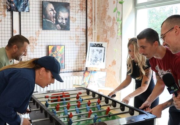 Dragan Grbic i Jelena Matosevic u posjeti tattoo studiju Industrija u Banjaluci