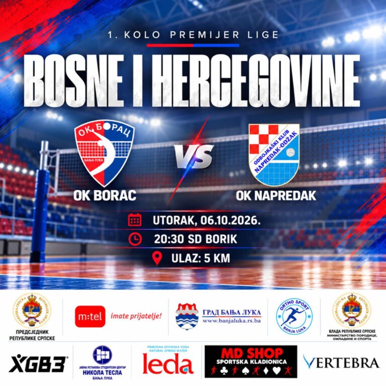 Odbojkaši OK Borac i OK Napredak na utakmici 1. kola Premijer lige BiH